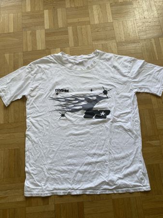 Maglietta bianca Trythm con stampe grafiche, unisex