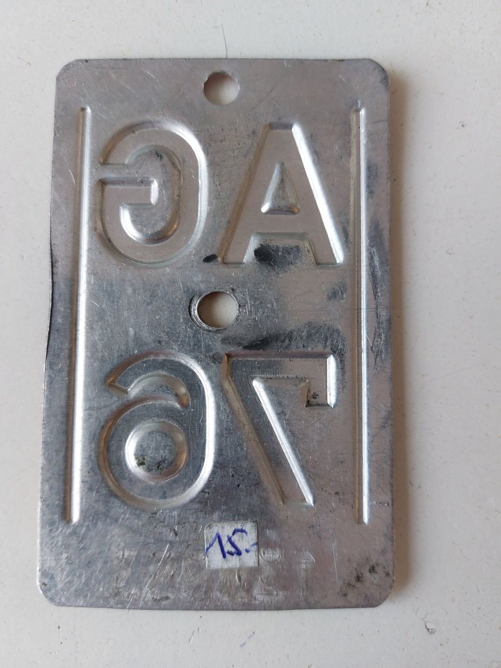 Sachs Schilder: Velonummer AG 76 plaque Velo – Gebraucht aus Schenkon von Uhu007 1