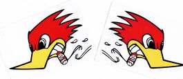 Specht Motorrad Aufkleber Sticker 2 Stück 13 x 9 cm ST444