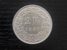 1 x 2 Franken Schweiz 1967 – zirkuliert