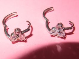 Silberohrringe mit Zirkonia-Steinen, neu