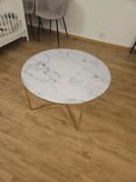 Runder Couchtisch Marmoroptik Goldfuss neuwertig