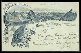 Litho Pilatus, Hotel Pilatuskulm mit Dep