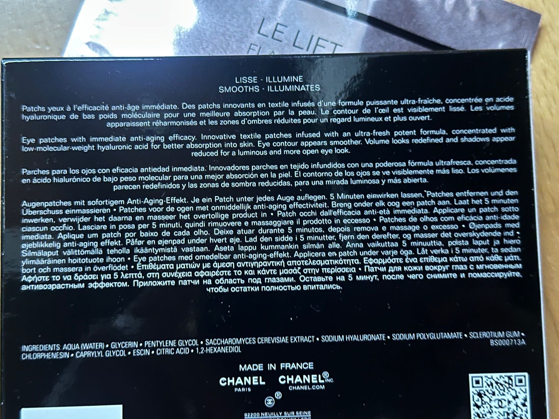 Chanel Soins du visage: Original Chanel Le Lift Eye Patch,2 Stück – Neuf avec emballage d'origine à Aarburg par flacon05 4