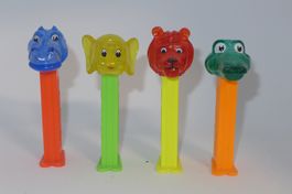 4er Set PEZ Spender Tiere Löwe Elefant Krokodil Nilpferd