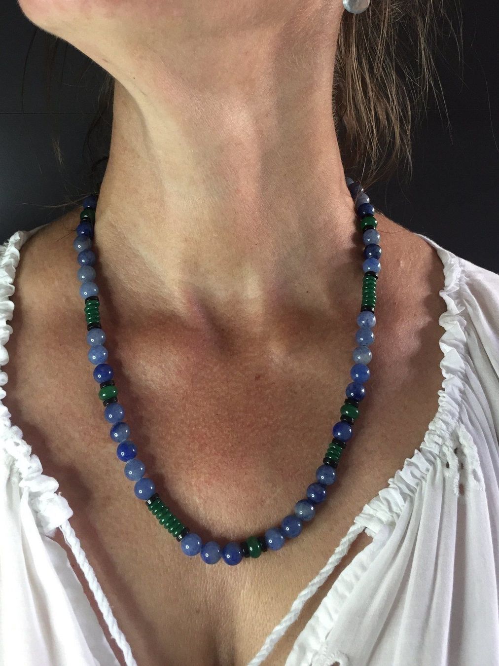 Catenine: Blaue Quarz Kette mit Jade – Nuovo e nell'imballaggio originale da Luzern venduto da Pegasus003 2