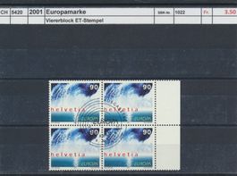 2001 "Europamarke", Viererblock, ET - Stempel