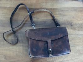 Ledertasche, alte Kartentasche vom Militär, Handtasche
