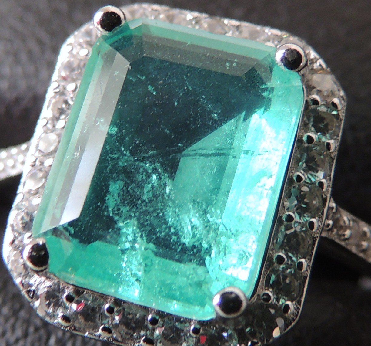 Anelli: Lab grown Smaragd Silber 925 Fingerring Gr. 57 – Usato da Waldenburg venduto da schaller707 2