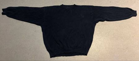 Benetton Strickpullover Gr L, Dunkelblau, 100%Baumwolle