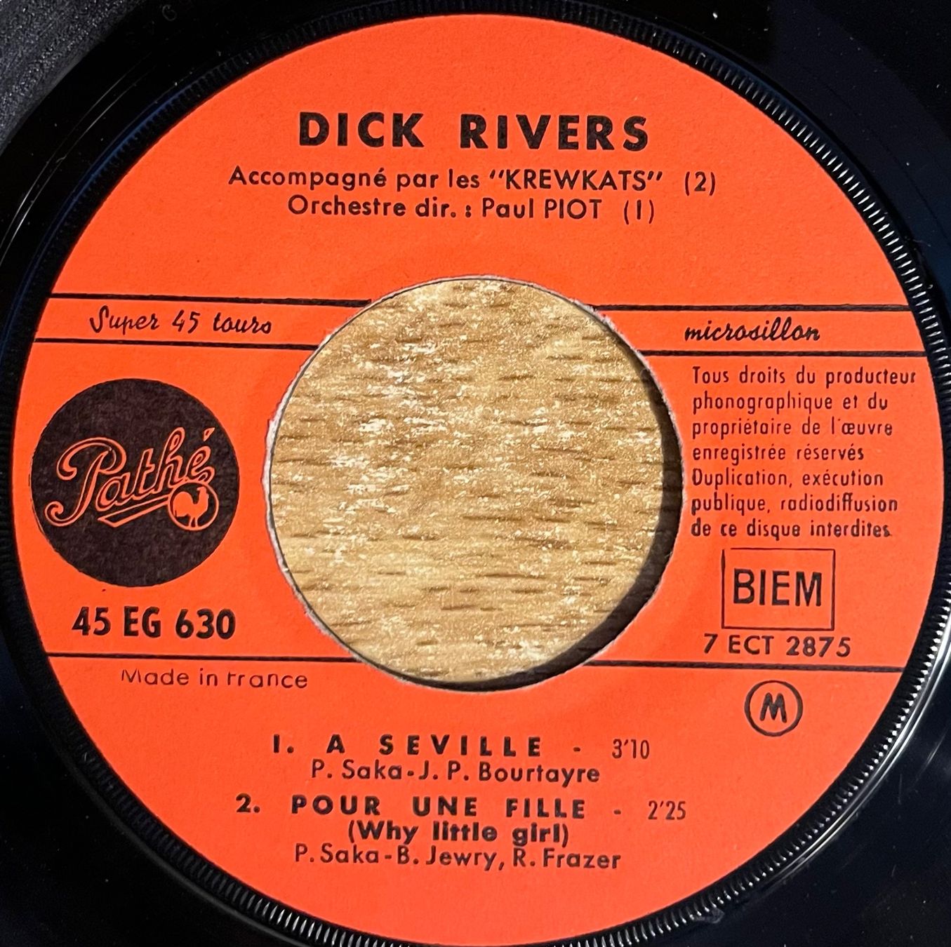 Schallplatten: DICK RIVERS - A SEVILLE – Gebraucht aus Bussigny von vinyl-pas-cher 3
