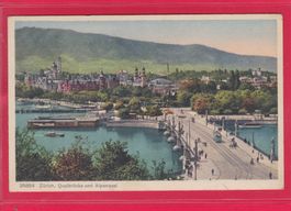 ZÜRICH, QUAIBRÜCKE UND ALPENQUAI, 7.8.1928