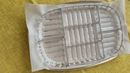 Silberplatte mit Kristallglaseinsätzen