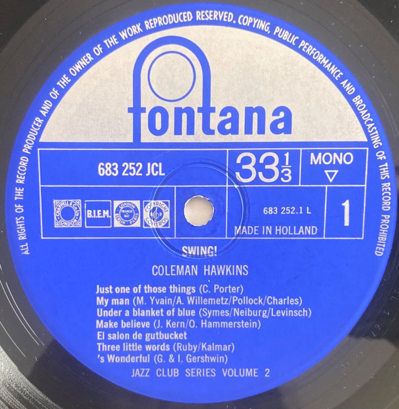 Dischi in vinile: COLEMAN HAWKINS - SWING! – Usato da Poliez-Pittet venduto da Newtown-Records 2