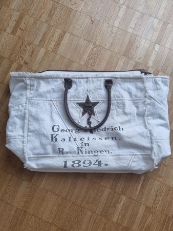 Grosse Canvas Tasche mit Stern Motiv 