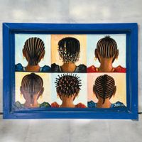 BESSE SOW - Peinture d'art africain à l'huile "Coiffures"