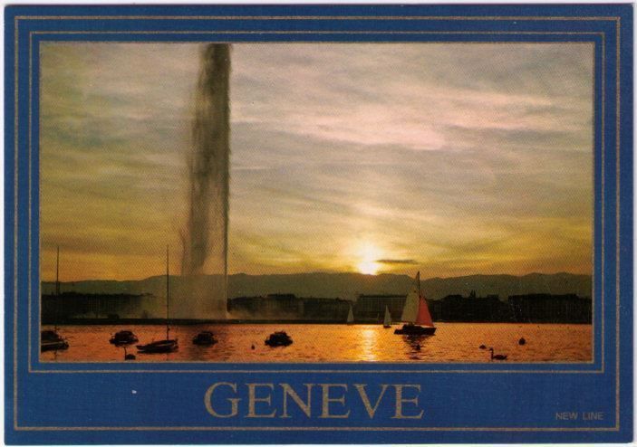 Ansichtskarten: Genf / Genève - Jet d'eau – Gebraucht aus Binningen von Mountainrider