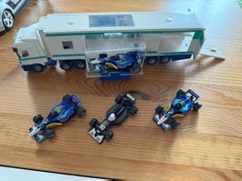 Formel 1 Truck mit 4 F1 Modellautos 1/64 Siku