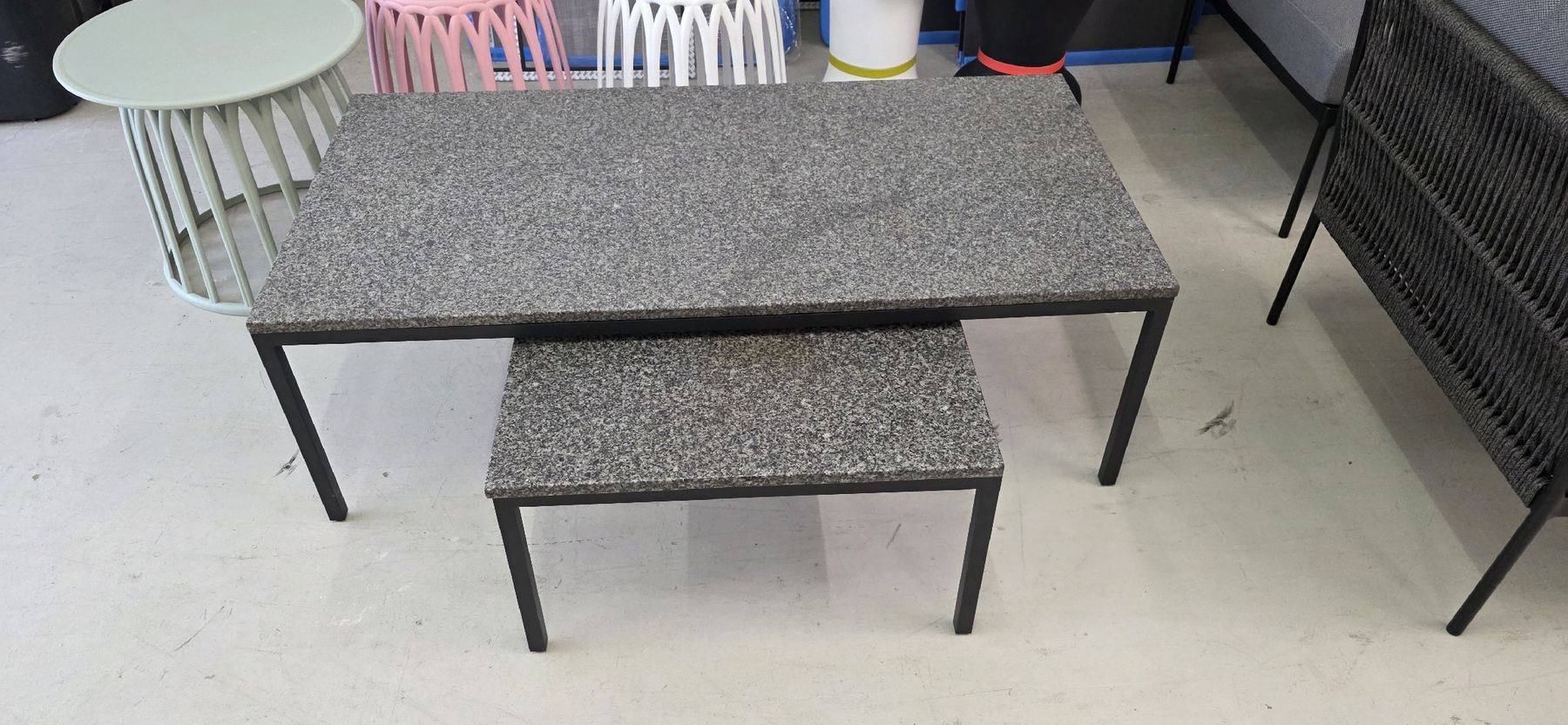 Tischset: Tisch Set mit Granitplatte ab Ausstellungs. – Neu (gemäss Beschreibung) aus Lützelflüh-Goldb von Rampenverkauf_72_