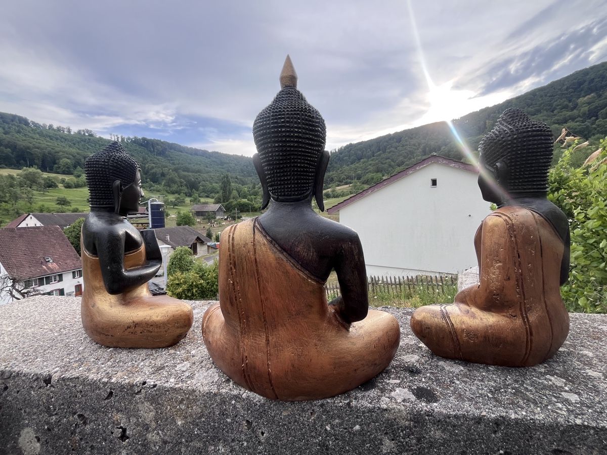 Sculture & Statue: 3 handgeschnitzte Holz-Buddhas aus Kambodscha – Nuovo (secondo la descrizione) da Büsserach venduto da Cabstardwarf3 8