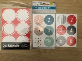 Bastelsticker Set für Adventskalender, neu und komplett!