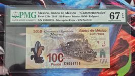 Mexico100 Pesos Commemorative 2010 PMG 67