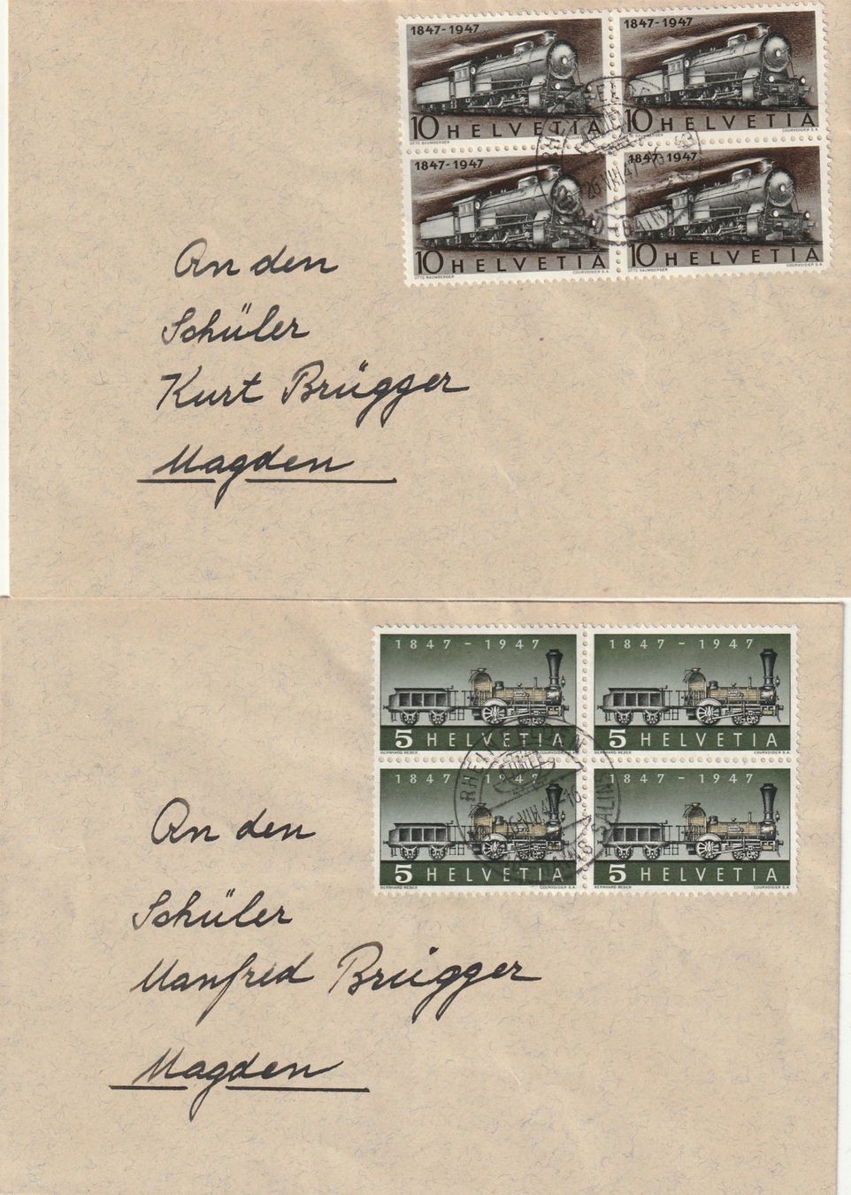Tous les timbres: 4 Briefe mit Viererblöcke Zu. Nr. 277 - 280 – D'occasion à Rorschacherberg par fratovi2 1