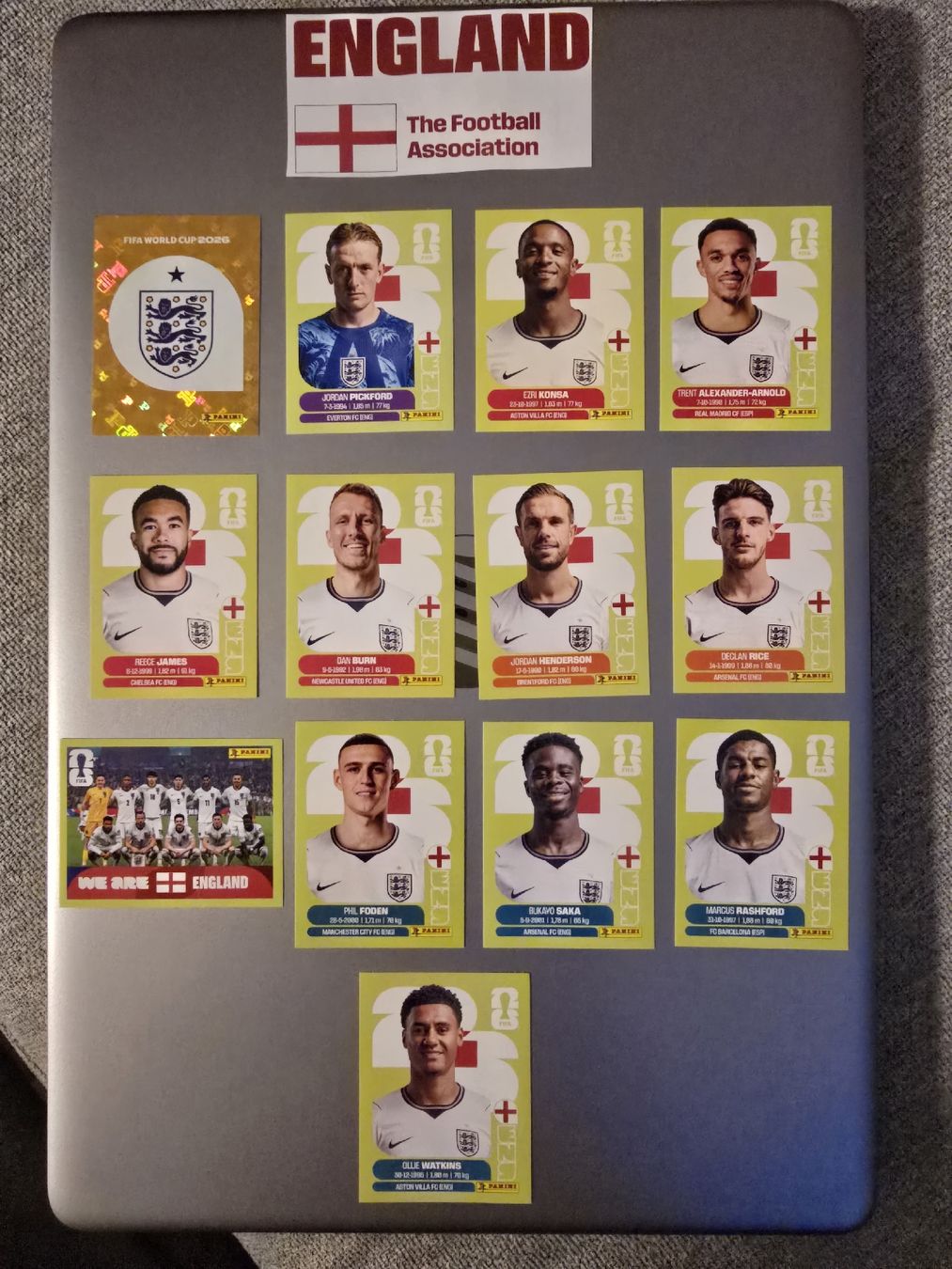 Panini Carte collezionabili: England Panini WM 2026 – Nuovo (secondo la descrizione) da Zürich venduto da TutNixCH