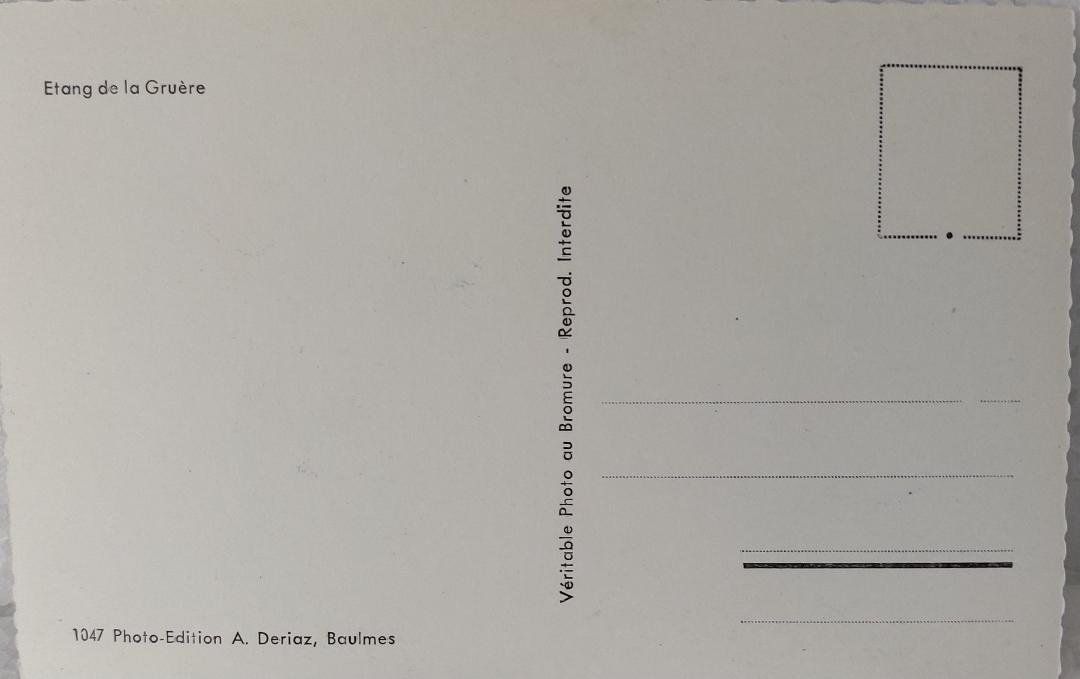Cartoline postali: GRUÈRE l'étang – Usato da Delémont venduto da Domdom1 1