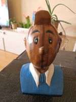 Statuette Tintin en bois, peinte à la main, vintage!