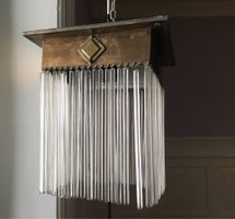 Deckenleuchte im Art déco-Stil mit Glasstiften aus Vienna