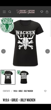 W:O:A Girlie T-Shirt Jolly Wacken Schwarz Grösse XXL
