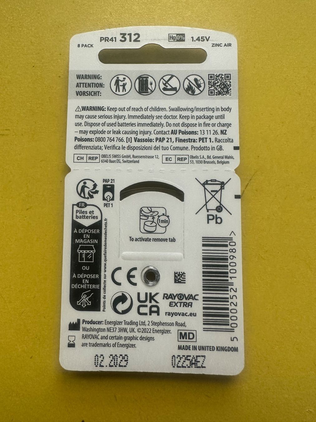 Rayovac Akkus & Batterien: Hörgerätebatterien Typ 312      /  40 Stk. / RAYOVAC – Neu und originalverpackt aus Bassersdorf von Chm09 1