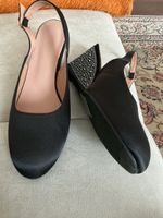 Nachtblau Slingpumps mit Strass, Absatz 6,8 Grösse 41, neu!