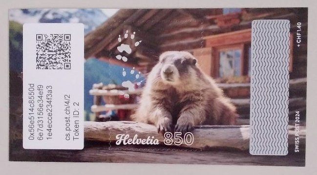 Tutti i francobolli: Swiss Crypto Stamp 4.0 ID 2 "Chalet" mit NFT – Usato da Basel venduto da TokenID1