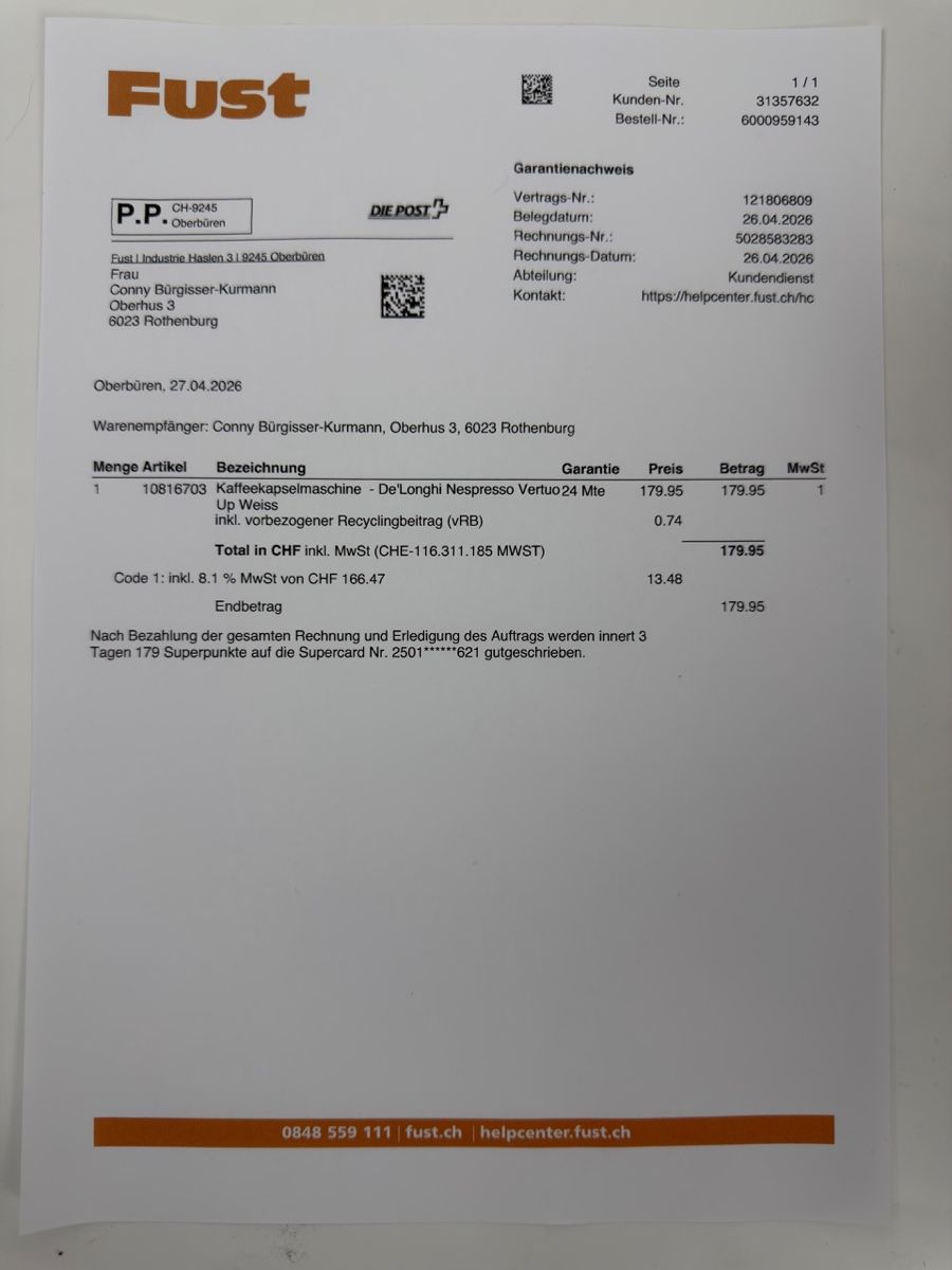 Nespresso Kaffeemaschinen & Espressomaschinen: NESPRESSO KAPSELKAFFEEMASCHINE – Gebraucht aus Rothenburg von c887 4