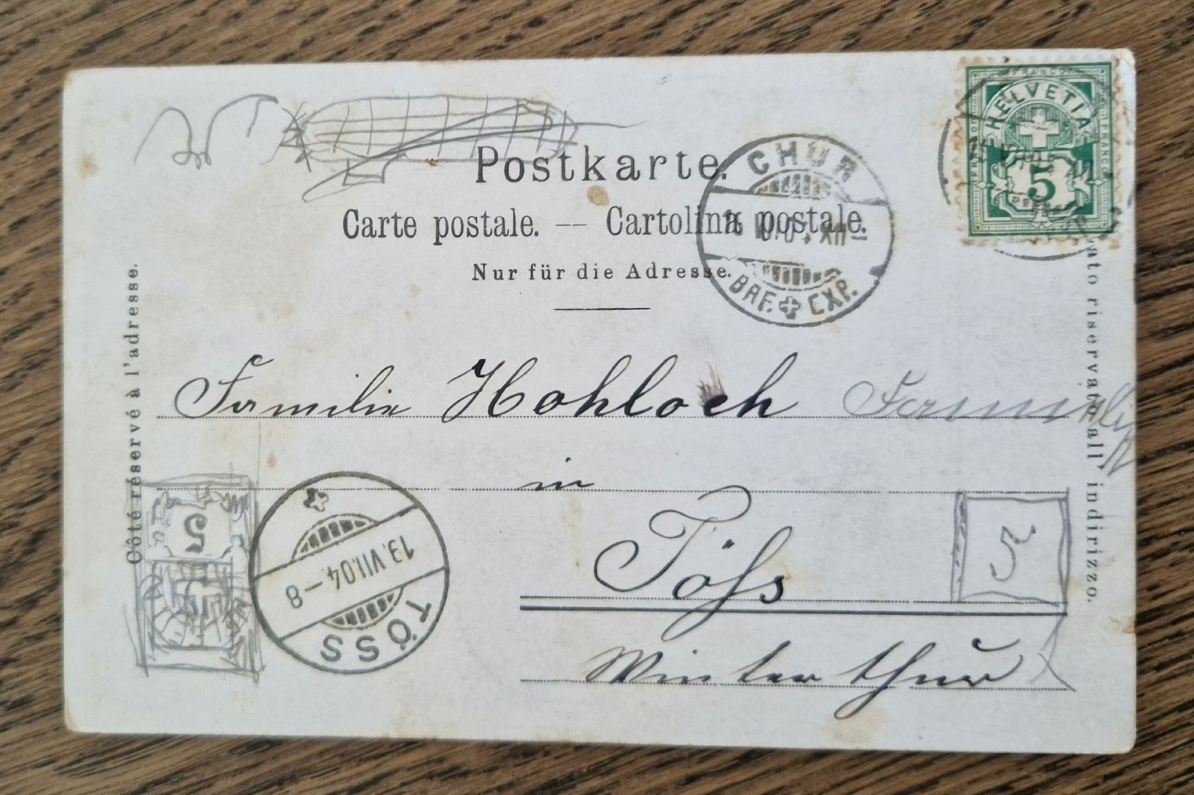 Cartoline postali: Fontana-Denkmal in Chur 1904 – Usato da Ebikon venduto da Donar50 1