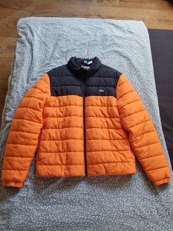 Lacoste Winterjacke, Neuwertig, Orange/Schwarz, Gr. L