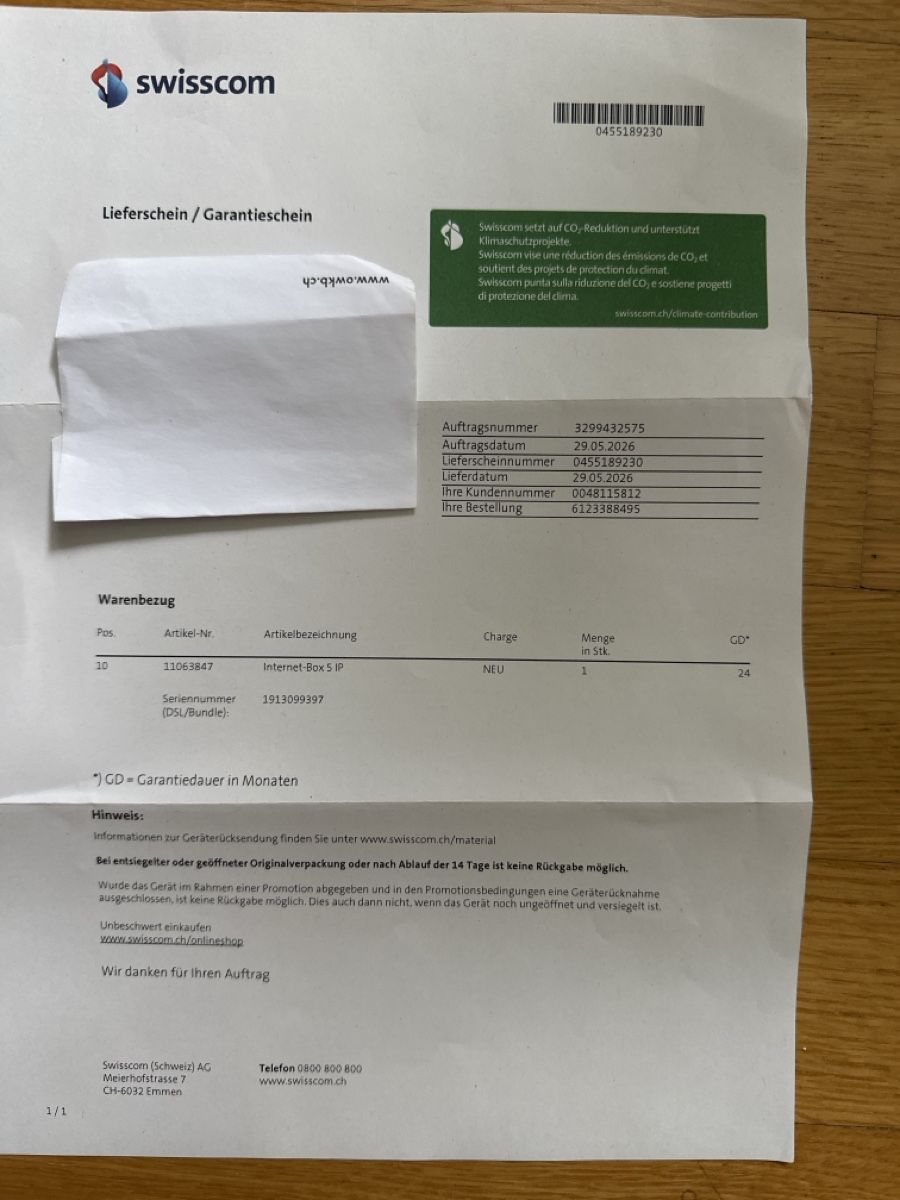 Swisscom Modem & Router: Swisscom Internet-Box 5 mit Originalverpackung & Beleg! – Usato da Luzern venduto da carlo1881 2