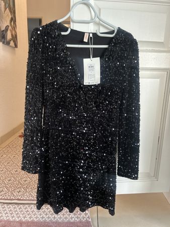 Only Sparkling Black Sequin Dress, Size S