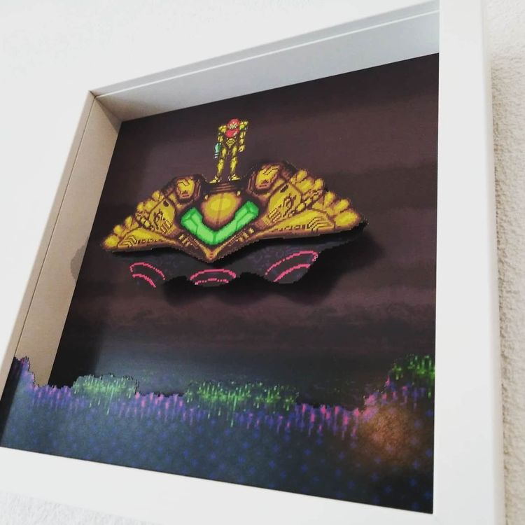 Super Metroid Gunship Shadow Box Diorama (SNES) (Neu (gemäss ...