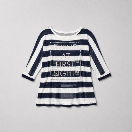 Leichter Strick Pullover Geisha Gr. 38/M gestreift