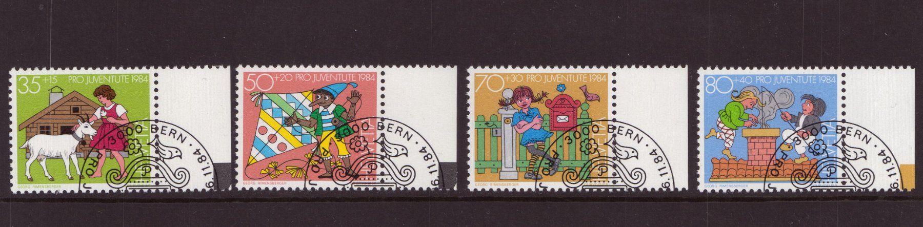 Alle Briefmarken: 1984 Serie Pro Juventute Ersttagsstempel – Gebraucht aus Eggersriet von stamp303