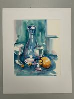 Gläser-Landschaft II, Aquarell, 27×33, 1995, Passepartout