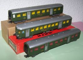 Kleinbahn HO: SBB 2 Personen- + 1 Steuerwagen Bt4 in OVP