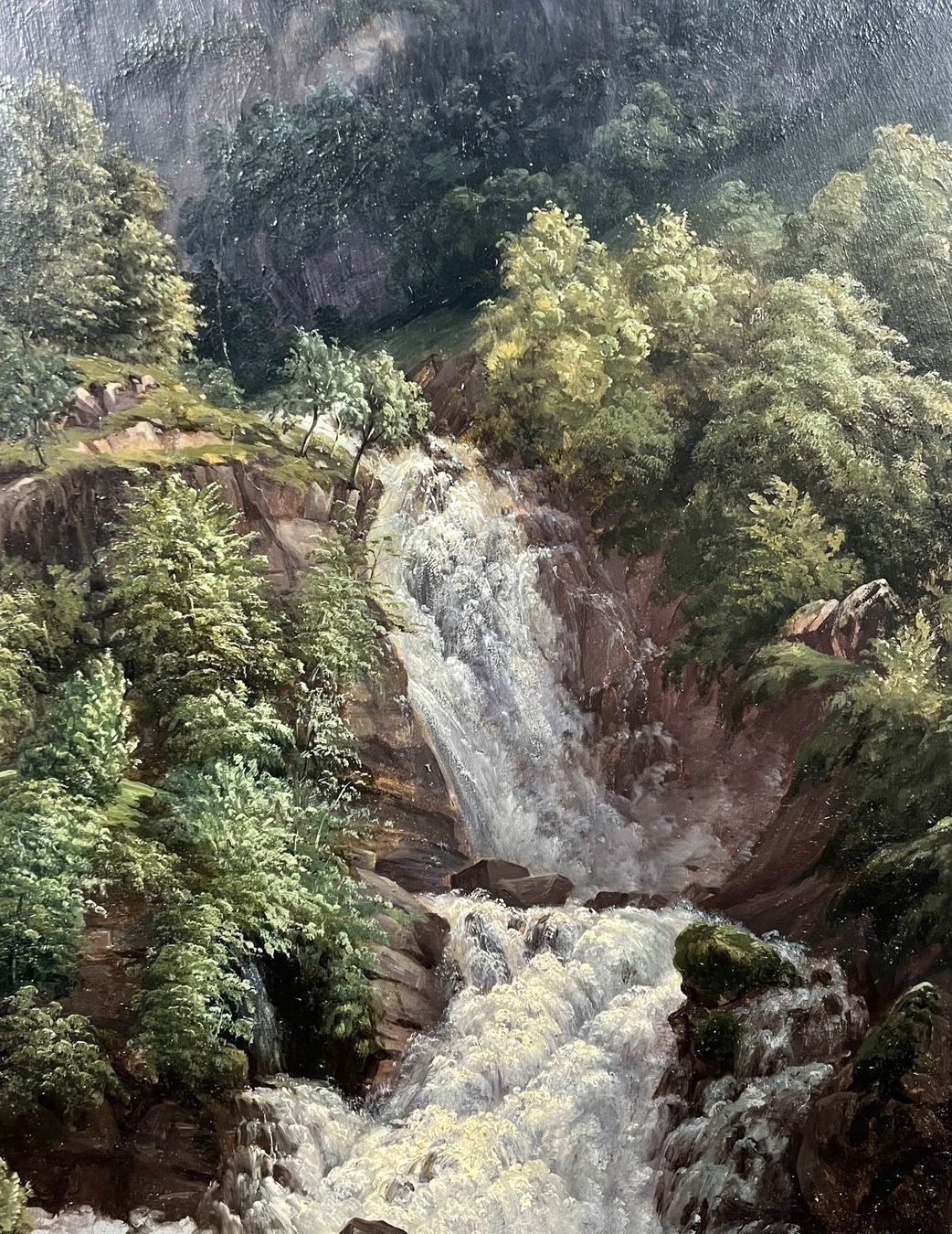 Dipinti: Bild "WASSERFALL IM GEBIRGE" - historisches Gemälde – Usato da Oetwil am See venduto da swisspeak