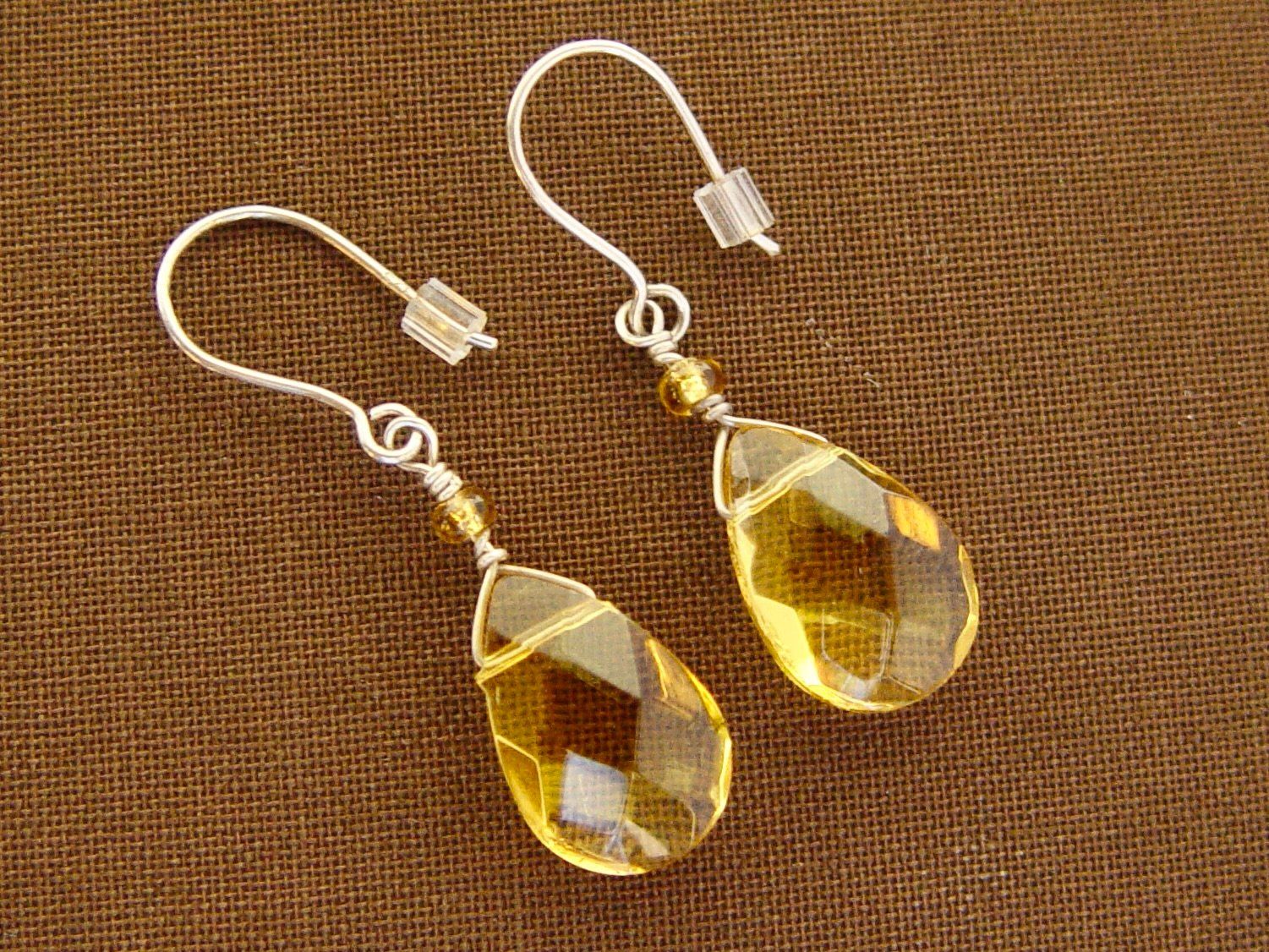 Orecchini pendenti & Orecchini a lobo: Ohrringe Silber 925 mit gelbem Glas – Usato da Henggart venduto da gernli