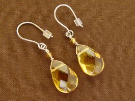 Ohrringe Silber 925 mit gelbem Glas