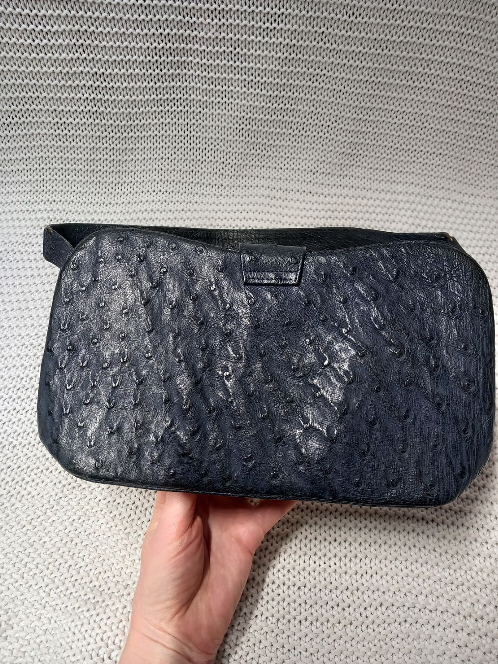 Taschen: Straussenleder Handtasche Vintage blau – Gebraucht aus Gwatt (Thun) von umwelt-brocki 1