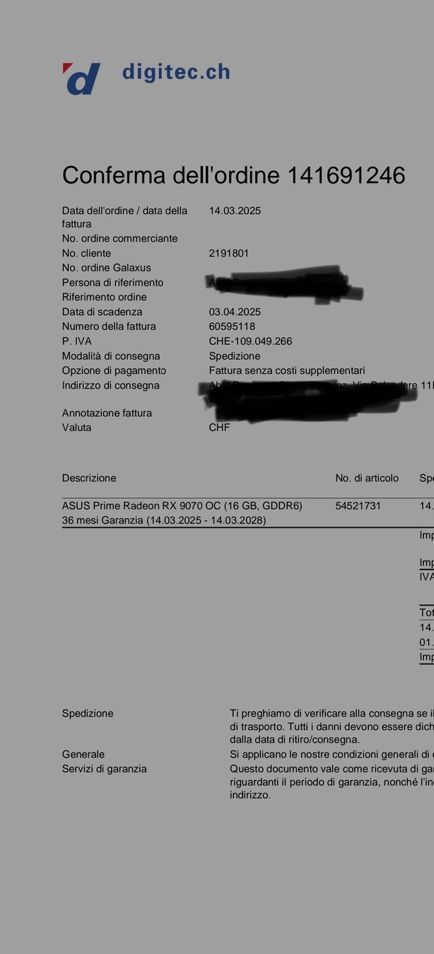 Asus Schede grafiche: Asus Radeon RX 9070 – Nuovo e nell'imballaggio originale da Lugano venduto da Lloyd84 4